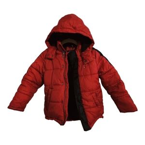 Tommy Hilfiger Boy's Water Resistant Puffer Jack in Red/Navy Size 5/6 Kids